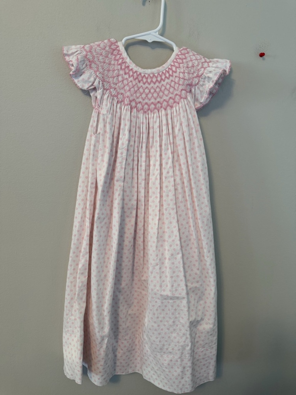 Southern Smocked Company Pink Polka Dot Smocked Dress